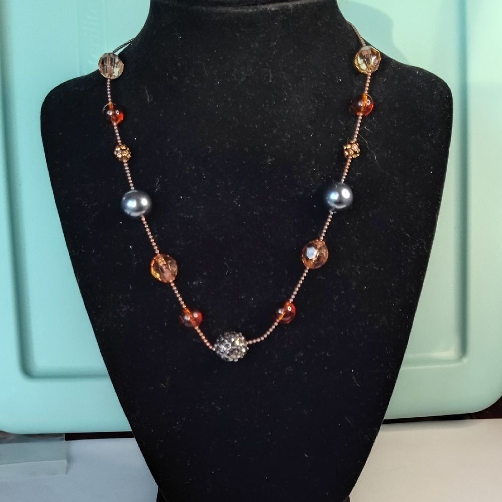Cookie Lee Elegant Crystal And Glass Necklace